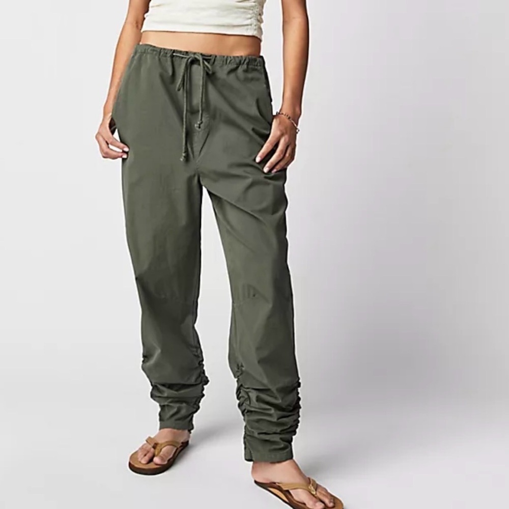 Free People Olive Green Drawstring Hiking Pants